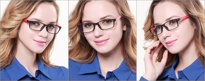 Reven Jate Unisex Full Rim Square Tr 90 Titanium Eyeglasses 1302 Full Rim Reven Jate