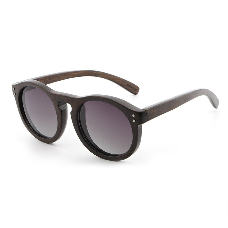 Hdcrafter Unisex Full Rim Round Bamboo Wood Frame Polarized Sunglasses Lw3016 Sunglasses HdCrafter Sunglasses