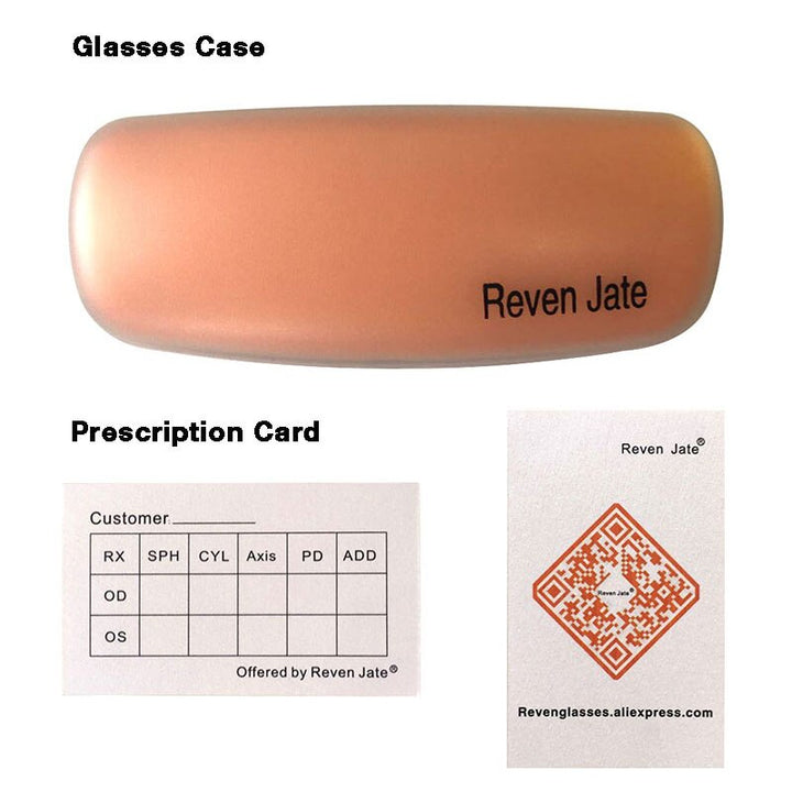 Reven Jate Men's Semi Rim Rectangle Titanium Alloy Eyeglasses 56170 Semi Rim Reven Jate