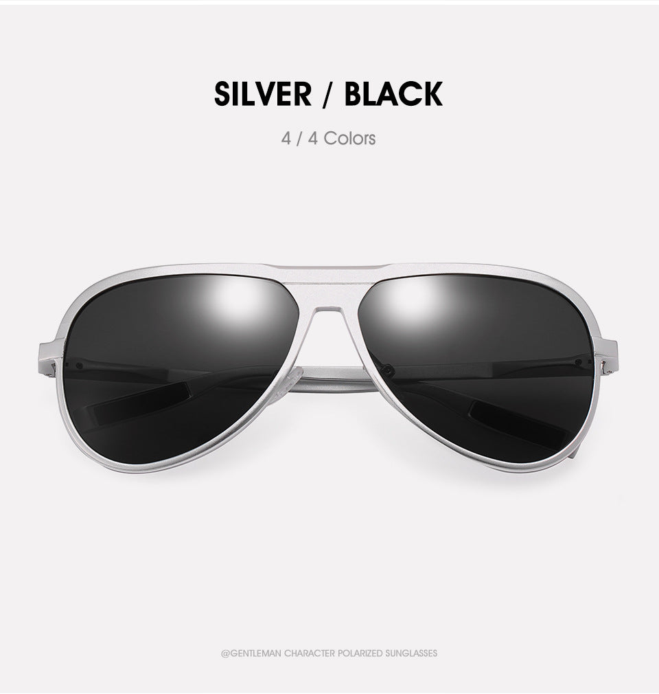 Hdcrafter Men's Full Rim Aluminum Magnesium Round Frame Polarized Sunglasses G9828 Sunglasses HdCrafter Sunglasses