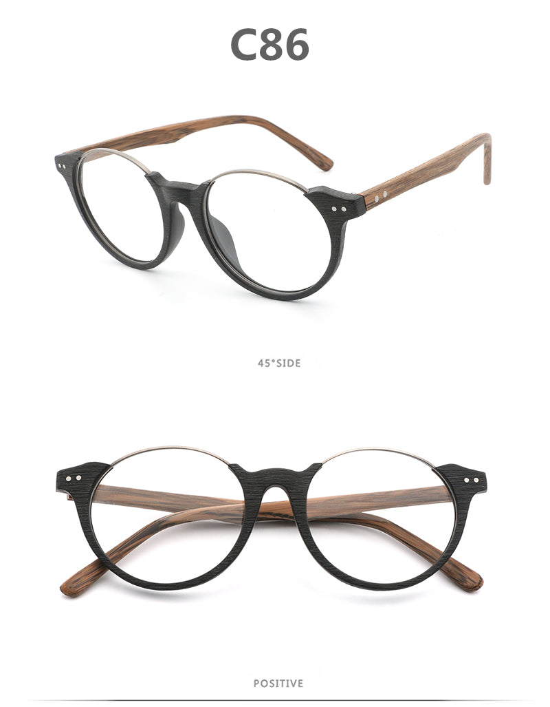 Hdcrafter Unisex Full Rim Square Wood Metal Frame Eyeglasses Ft5359 Full Rim Hdcrafter Eyeglasses