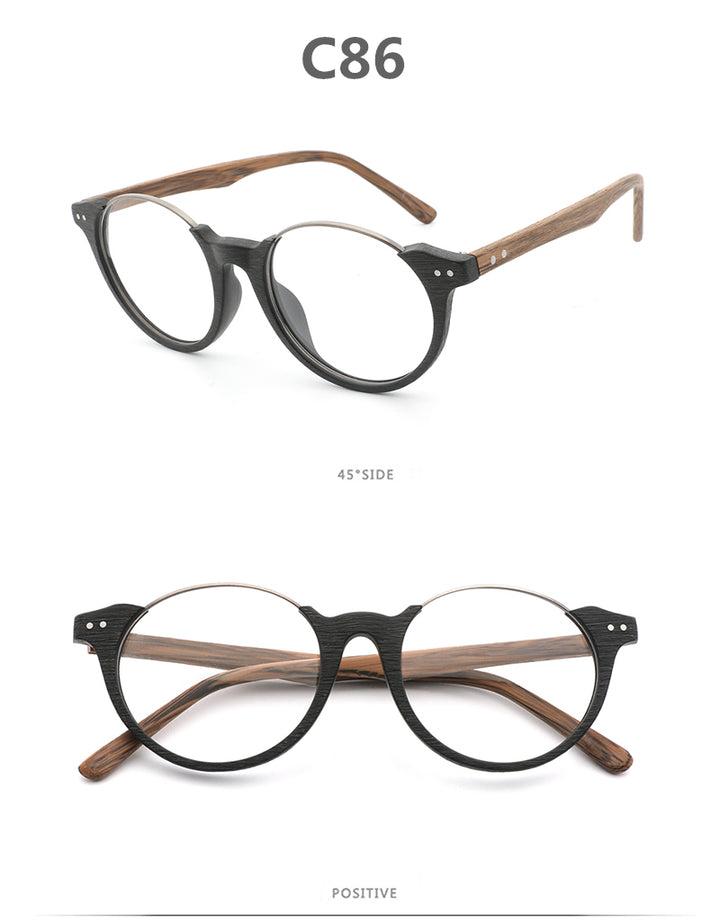 Hdcrafter Unisex Full Rim Square Wood Metal Frame Eyeglasses Ft5359 Full Rim Hdcrafter Eyeglasses