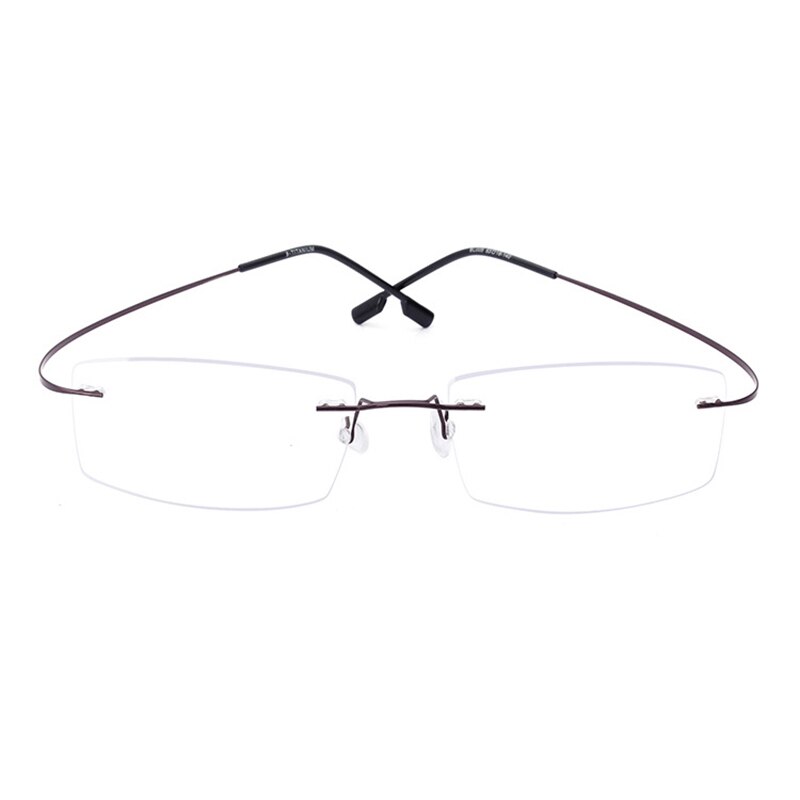 Handoer Unisex Rimless Customized Shaped Lenses Titanium Eyeglasses J0860 Rimless Handoer Auburn