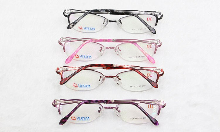 Bclear Women's Semi Rim Cat Eye Alloy Eyeglasses 1012 Semi Rim Bclear