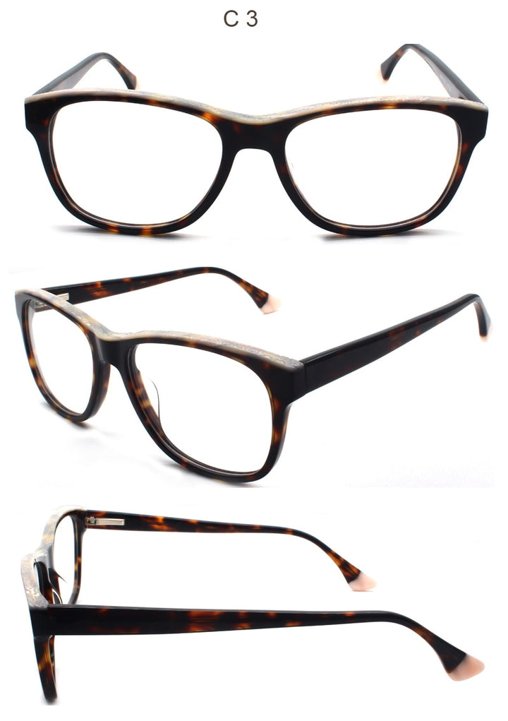 Reven Jate Unisex Full Rim Square Acetate Eyeglasses 8040 Full Rim Reven Jate