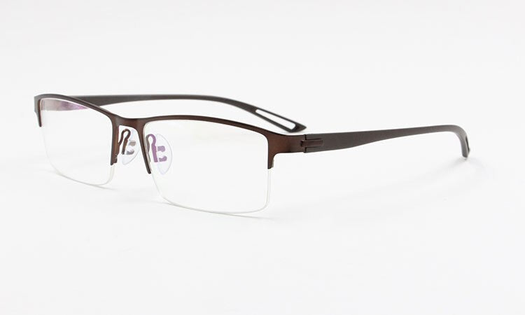 Men's Semi Rim Square Eyeglasses Titanium Alloy  9029 Semi Rim Bclear