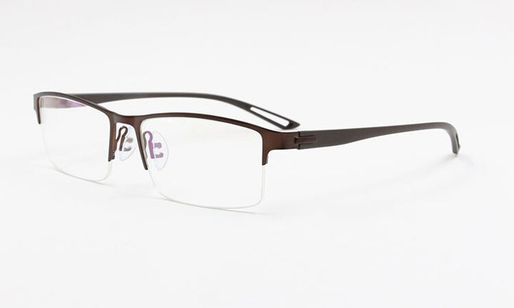 Men's Semi Rim Square Eyeglasses Titanium Alloy  9029 Semi Rim Bclear