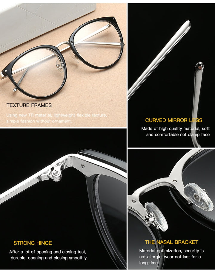 Hotochki Women's Full Rim Cat Eye Alloy PC Frame Eyeglasses 5969 Full Rim Hotochki