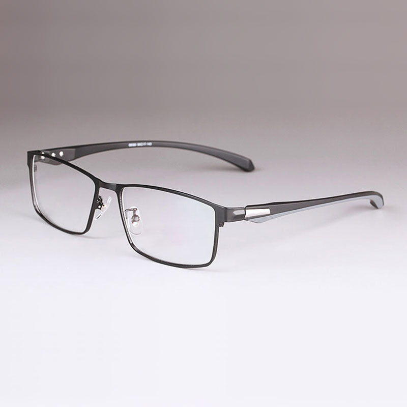 Hotochki Men's Full/Semi Rim Rectangular IP Electroplated Alloy Frame Eyeglasses Semi Rim Hotochki BlackFullRim