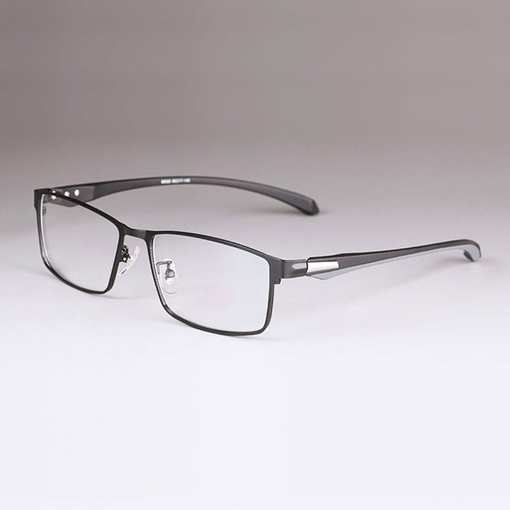 Hotochki Men's Full/Semi Rim Rectangular IP Electroplated Alloy Frame Eyeglasses Semi Rim Hotochki BlackFullRim