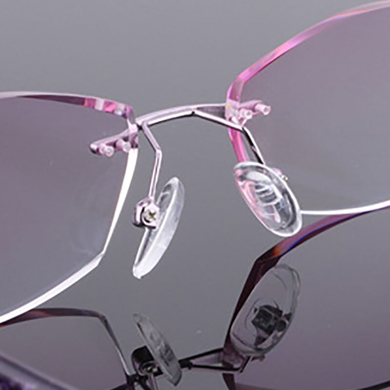 Reven Jate Unisex Rimless Rectangle Titanium Eyeglasses 88005 Rimless Reven Jate