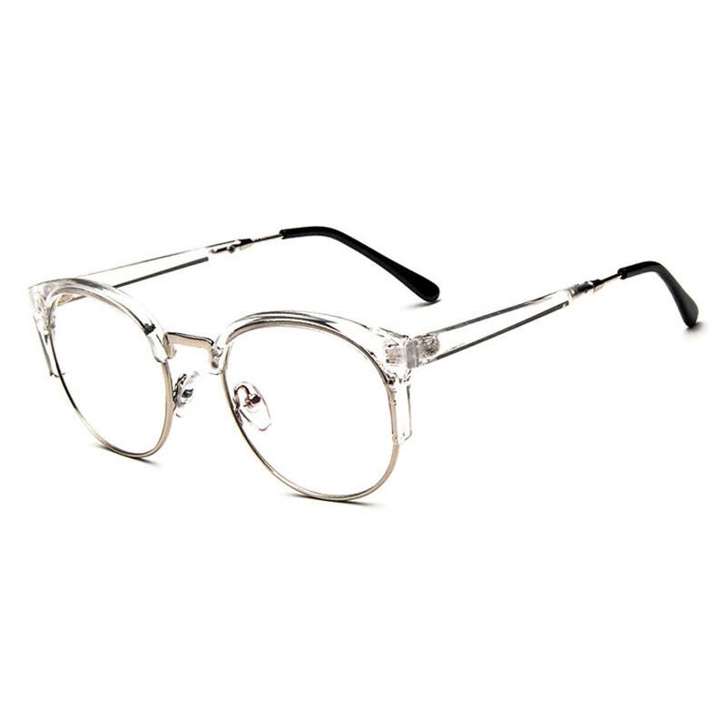 Hotochki Women's Semi Rim Cat Eye Plastic Metal Frame Eyeglasses 322 Semi Rim Hotochki