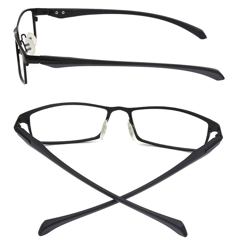 Hotochki Men's Full Rim IP Electronic Plated Alloy Metal Frame Eyeglasses Full Rim Hotochki