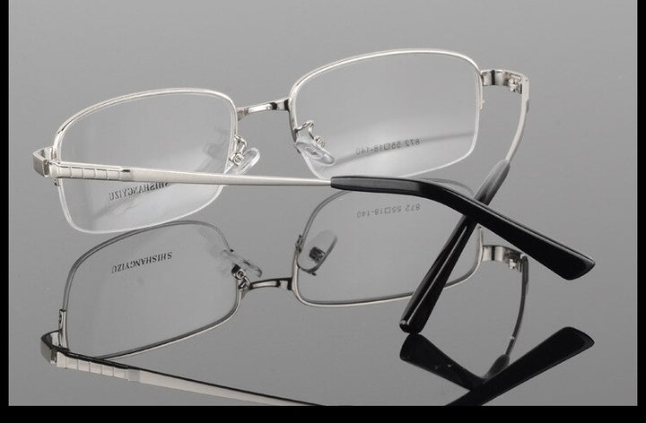 Bclear Men's Semi Rim Alloy Square Eyeglasses 872 Semi Rim Bclear
