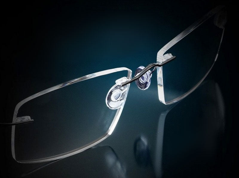 Reven Jate Unisex Rimless Square Titanium Alloy Eyeglasses 2241 Rimless Reven Jate