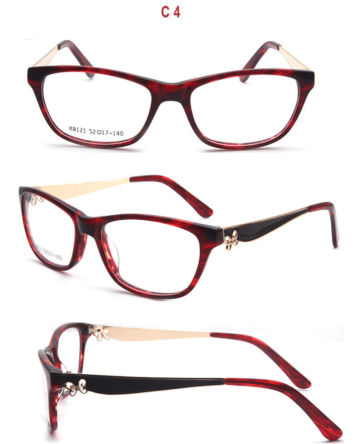 Reven Jate Unisex Full Rim Rectangle Acetate Eyeglasses K9121 Full Rim Reven Jate