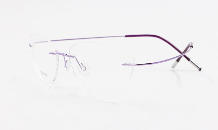 Bclear Women Rimless Cat Eye Memory Titanium Eyeglasses 2003 Rimless Bclear