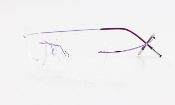 Bclear Women Rimless Cat Eye Memory Titanium Eyeglasses 2003 Rimless Bclear