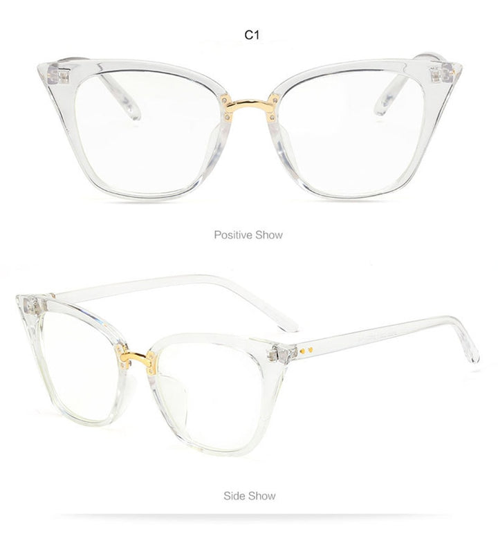 Hotony Women's Full Rim Acetate Cat Eye Frame Eyeglasses 97093 Full Rim Hotony