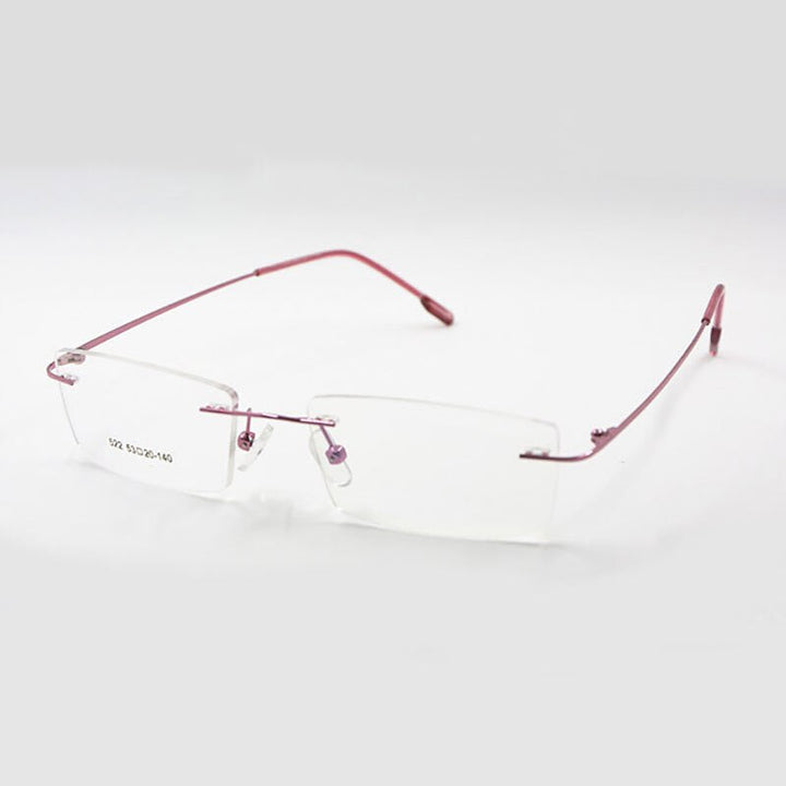 Reven Jate Unisex Rimless Square Titanium Eyeglasses R522 Rimless Reven Jate