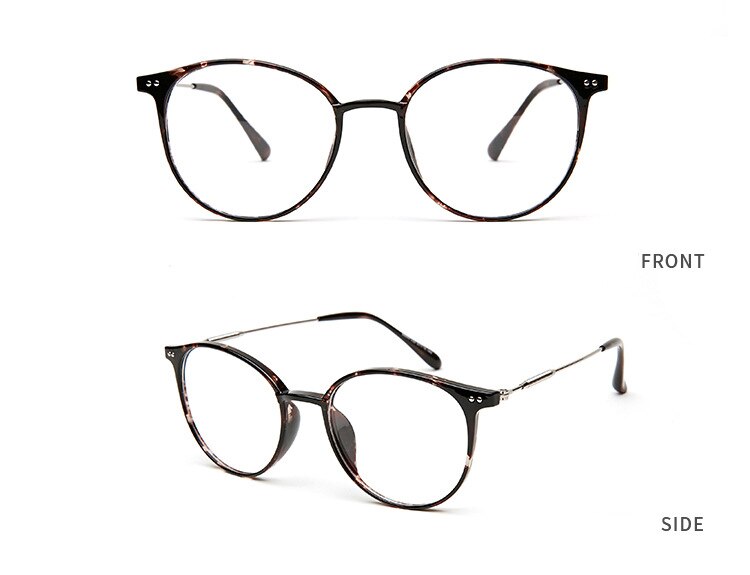 Hotony Unisex Full Rim Round Acetate Alloy Frame Eyeglasses Full Rim Hotony