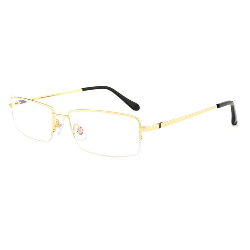 Hotochki Men's Semi Rim Square Titanium Progressive Reading Glasses D81075 Reading Glasses Hotochki