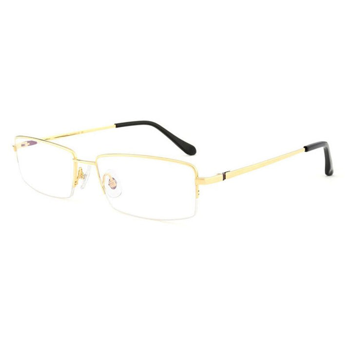 Hotochki Men's Semi Rim Square Titanium Progressive Reading Glasses D81075 Reading Glasses Hotochki