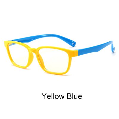 Ralferty Kids Square Eyeglasses Anti-blue Light TR90 Flexible M8140 Full Rim Ralferty Yellow Blue
