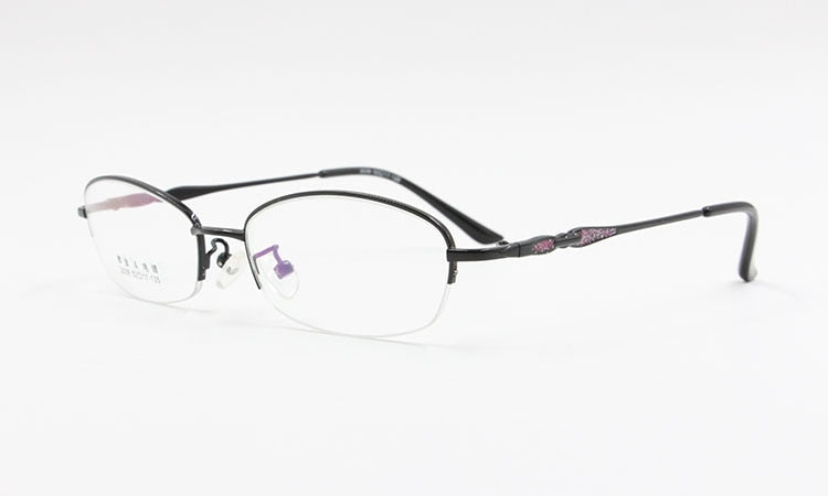 Women's Alloy Frame Semi Rim Eyeglasses 2039 Semi Rim Bclear