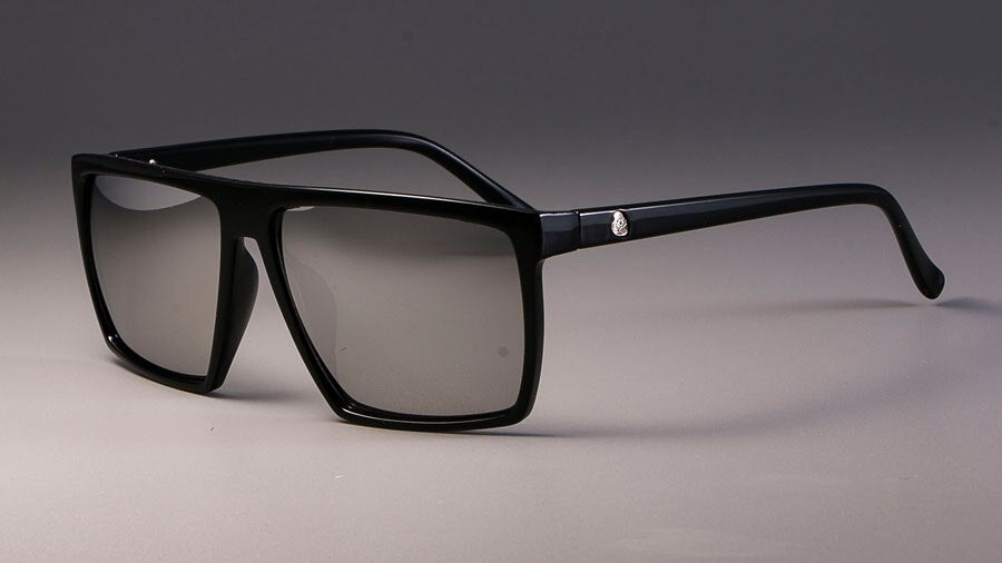 CCspace Unisex Full Rim Acetate Square Frame Steampunk Sunglasses Kulou Sunglasses CCspace Sunglasses black silver