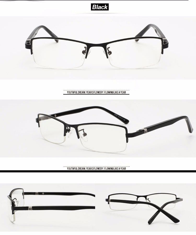 Reven Jate Men's Semi Rim Rectangle Tr 90 Titanium Eyeglasses 9036 Semi Rim Reven Jate