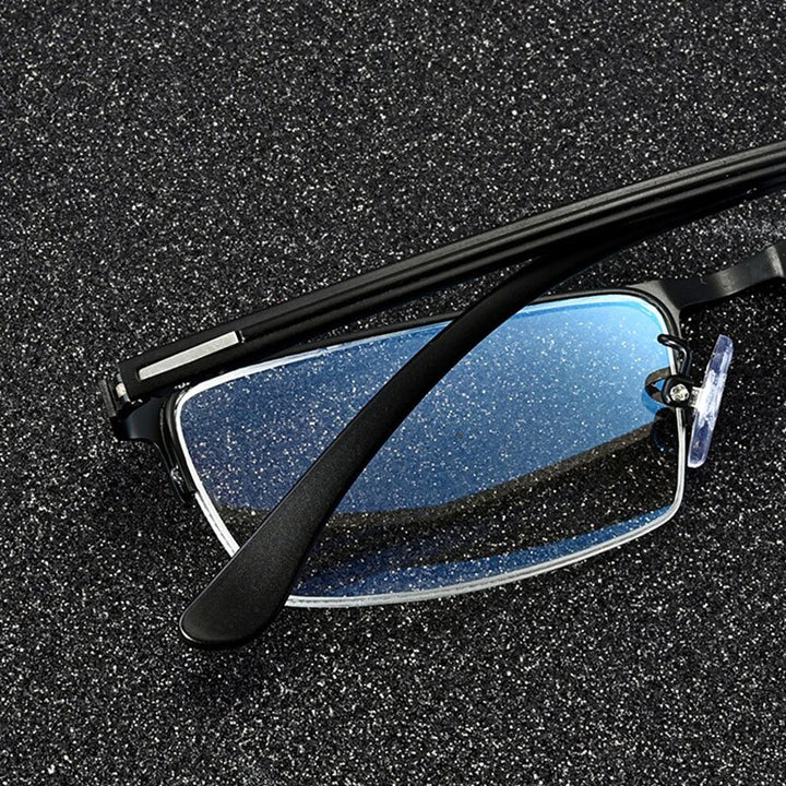 Bclear Men's Semi Rim Square Alloy Eyeglasses A1508 Semi Rim Bclear