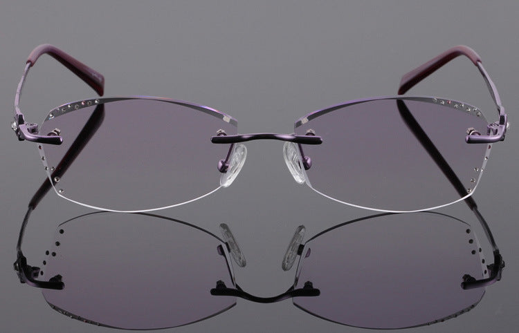 Reven Jate Women's Rimless Rectangle Titanium Eyeglasses 2123 Rimless Reven Jate