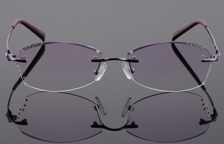 Reven Jate Women's Rimless Rectangle Titanium Eyeglasses 2123 Rimless Reven Jate