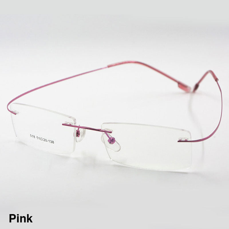 Reven Jate Unisex Rimless Square Titanium Alloy Eyeglasses 2241 Rimless Reven Jate