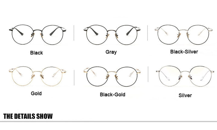Hotochki Unisex Full Rim Round Alloy Frame Eyeglasses 77507 Full Rim Hotochki