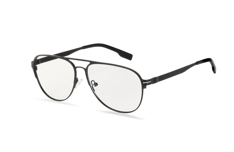 Hotony Men's Full Rim Round Alloy Double Bridge Frame Eyeglasses Full Rim Hotony