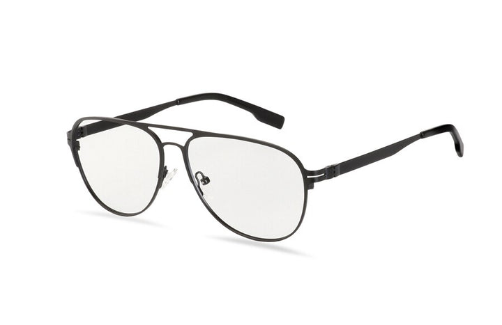 Hotony Men's Full Rim Round Alloy Double Bridge Frame Eyeglasses Full Rim Hotony