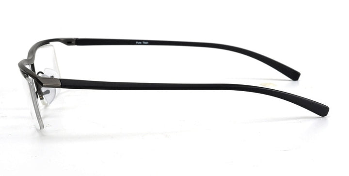 Hotony Men's Semi Rim Browline Titanium Frame Eyeglasses P8189 Semi Rim Hotony
