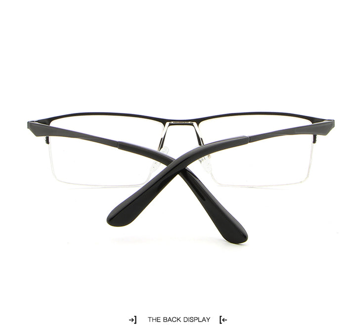 Hdcrafter Unisex Semi Rim Titanium Rectangular Square Frame Eyeglasses Lp6265 Semi Rim Hdcrafter Eyeglasses