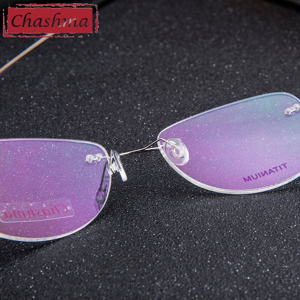 Chashma Men's Rimless Square Titanium Eyeglasses 6009 Rimless Chashma