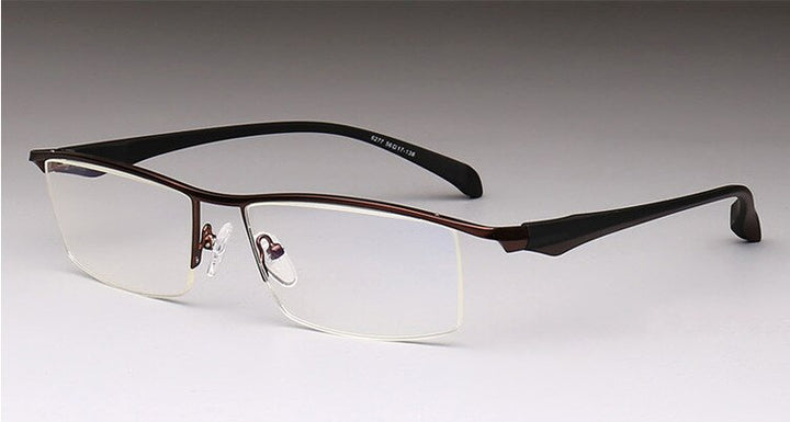 Men's Anti Blue Light Half Rim Eyeglasses Titanium Acetate Frames Semi Rim Brightzone   
