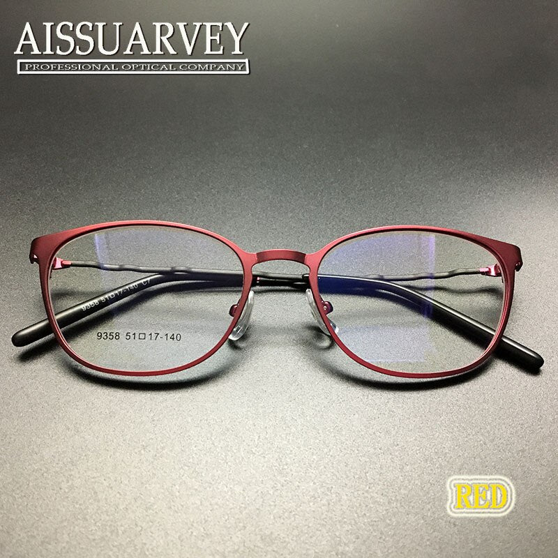 Unisex Alloy Eyeglasses Full Rim Frame 9358 Full Rim Bolluzzy Red  