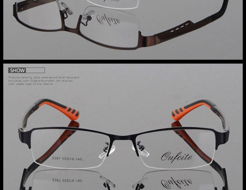 Reven Jate Women's 2387 Eyeglasses Semi-Rim Alloy Semi Rim Reven Jate