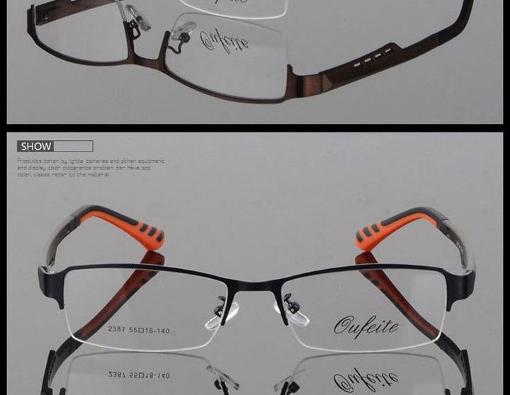 Reven Jate Women's 2387 Eyeglasses Semi-Rim Alloy Semi Rim Reven Jate