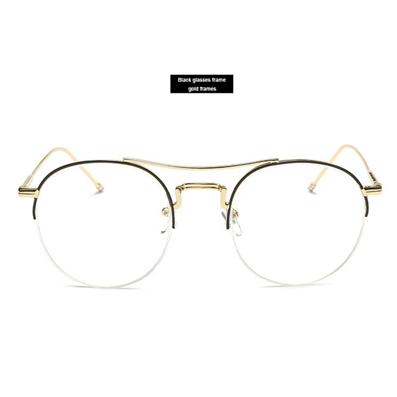Unisex Eyeglasses Round Metal Frame 3263 Frame Brightzone BLACK AND GOLD  