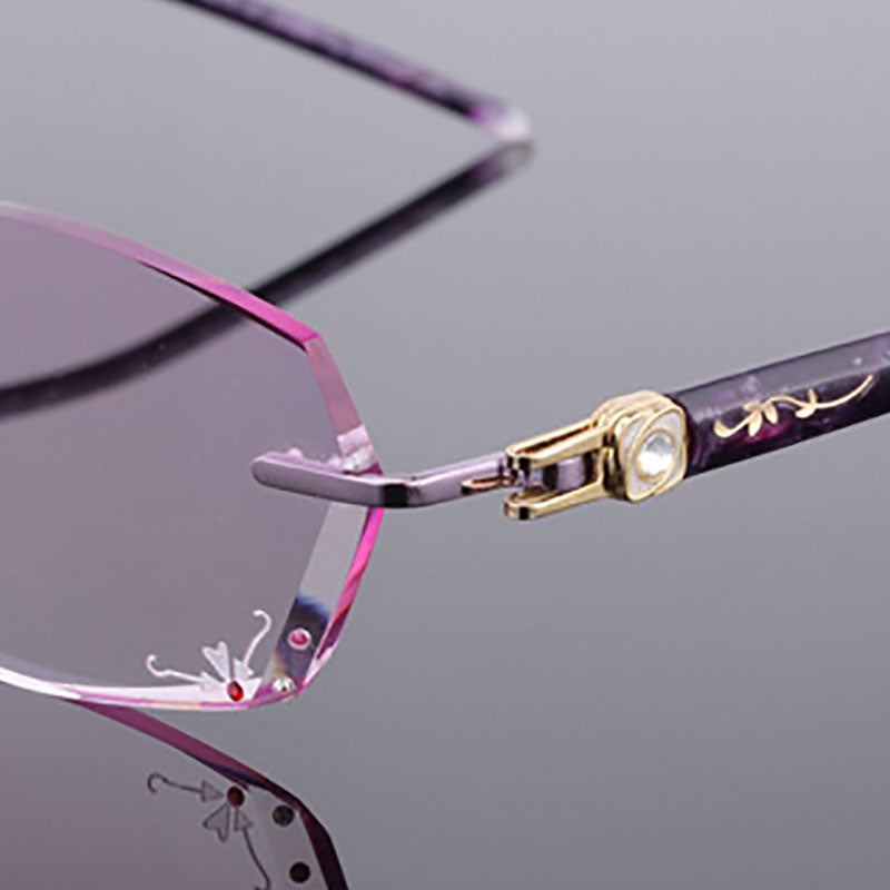 Reven Jate Unisex Rimless Rectangle Titanium Eyeglasses 88005 Rimless Reven Jate