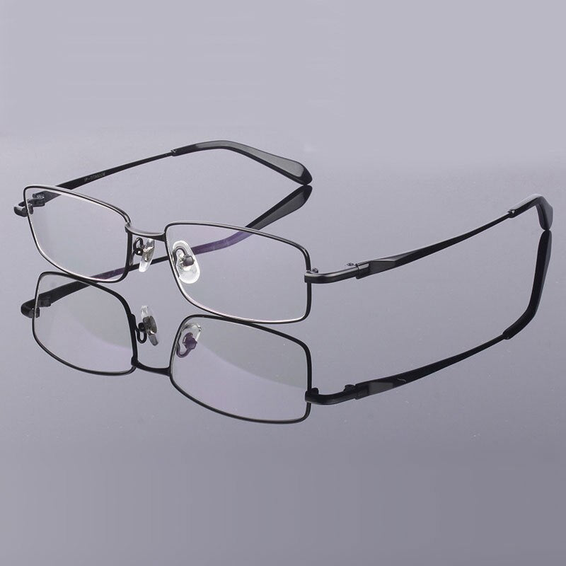 Hotony Men's Full Rim Square Titanium Alloy Frame Eyeglasses L9867 Full Rim Hotony