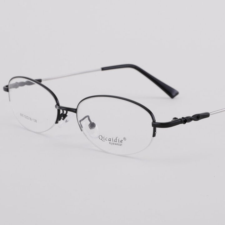 Women's Memory Alloy Semi Rim Frame Eyeglasses 605 Semi Rim Bclear