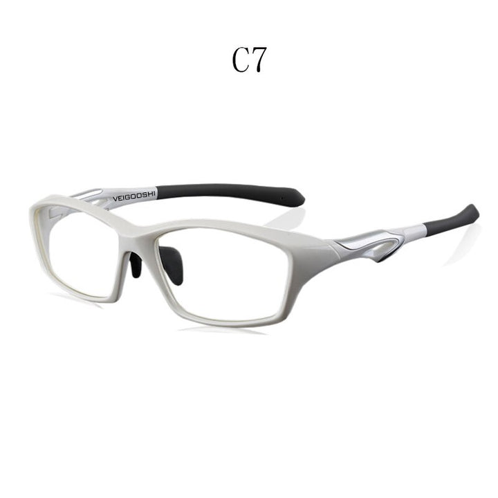 Hdcrafter Men's Full Rim TR 90 Rectangle Square Sports Frame Eyeglasses Tr8021 Sport Eyewear Hdcrafter Eyeglasses C7  